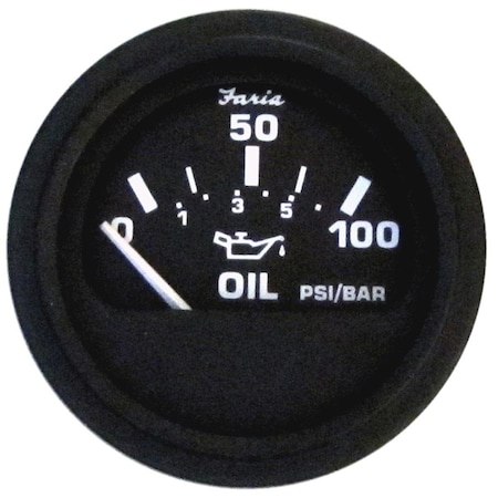 Cool Kitchen Euro Black Oil Pressure Gauge - 100 PSI CO3446783